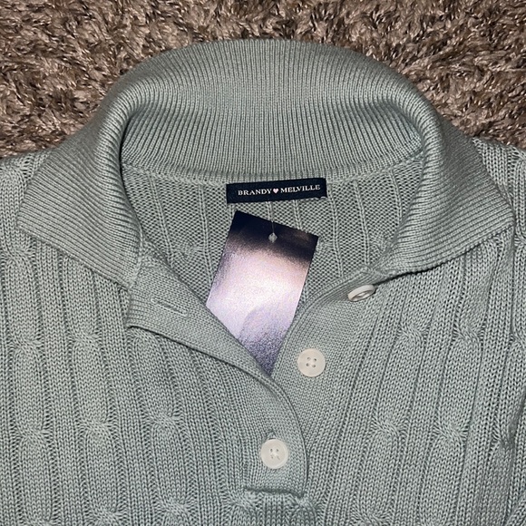 Brandy Melville Sage Green Knit Sweater Size Small. - Picture 2 of 4